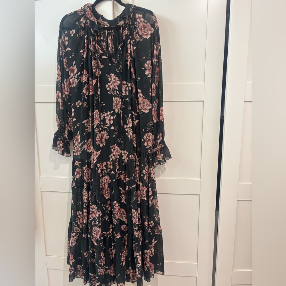 Free People Feeling Groovy Border Floral Maxi Dress, S